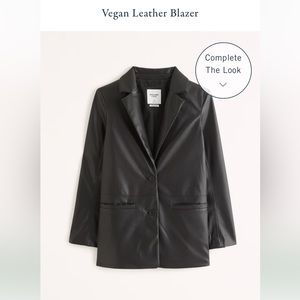 Abercrombie and Fitch Black Vegan Leather Blazer